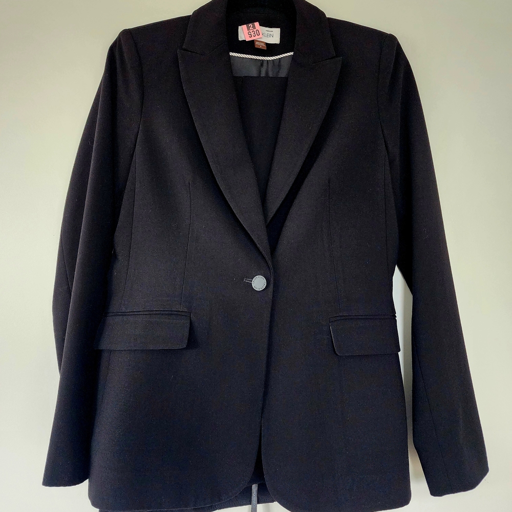 Calvin Klein Black Suit Jacket (size 4) + Suit Pants (size 6)
